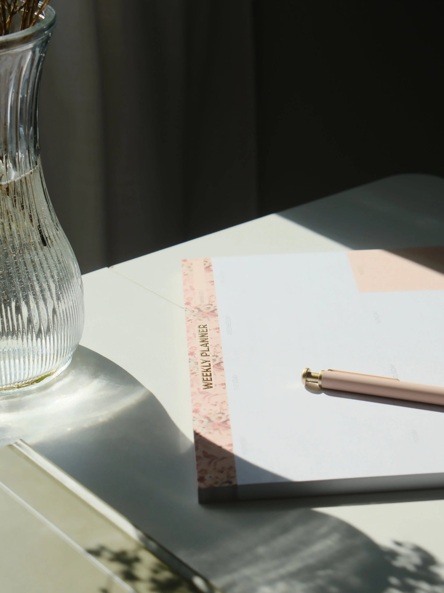 Weekly Planner Notepad - Pink Floral in Perennial