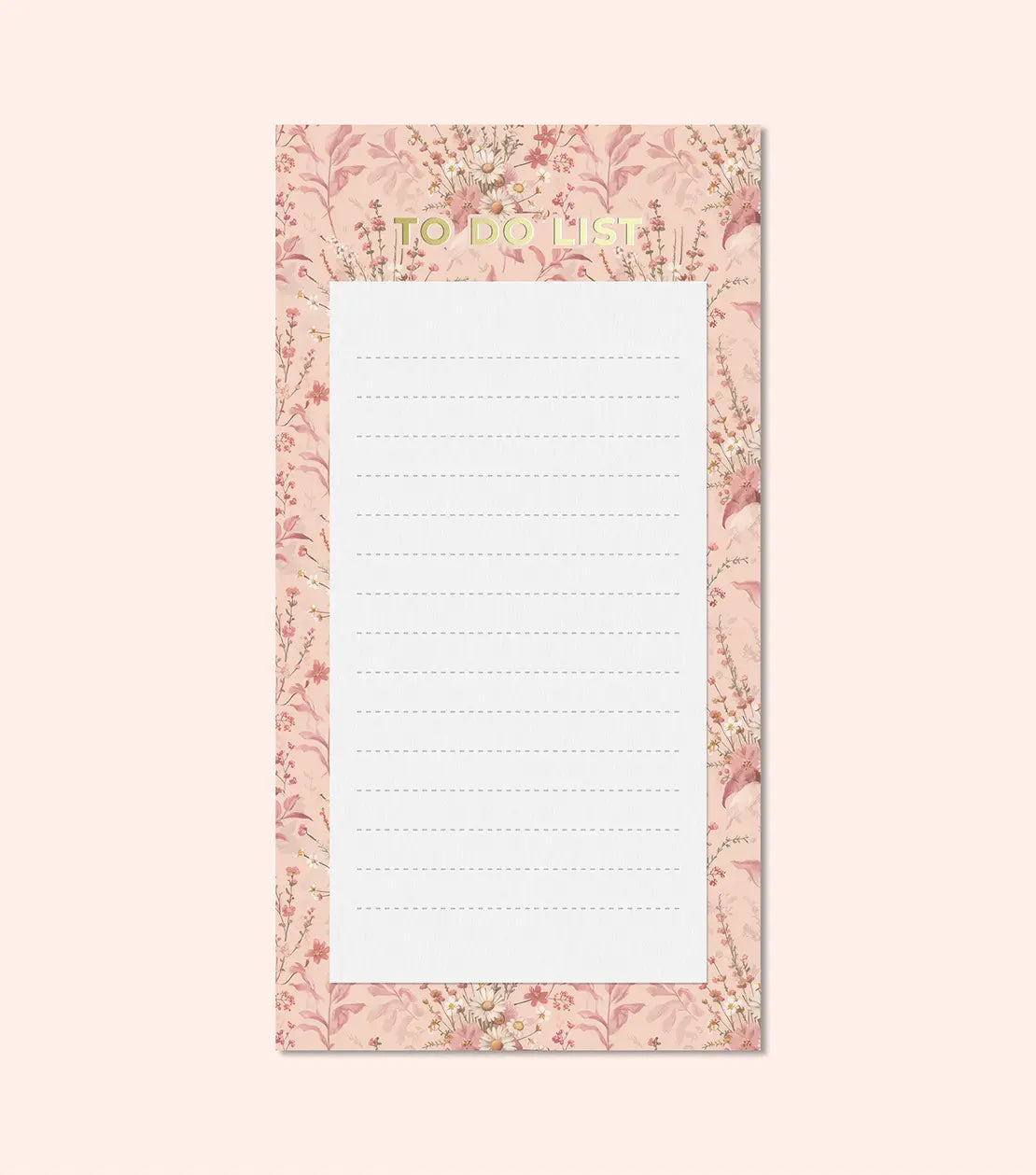 To Do List Notepad - Floral Pink in Perennial