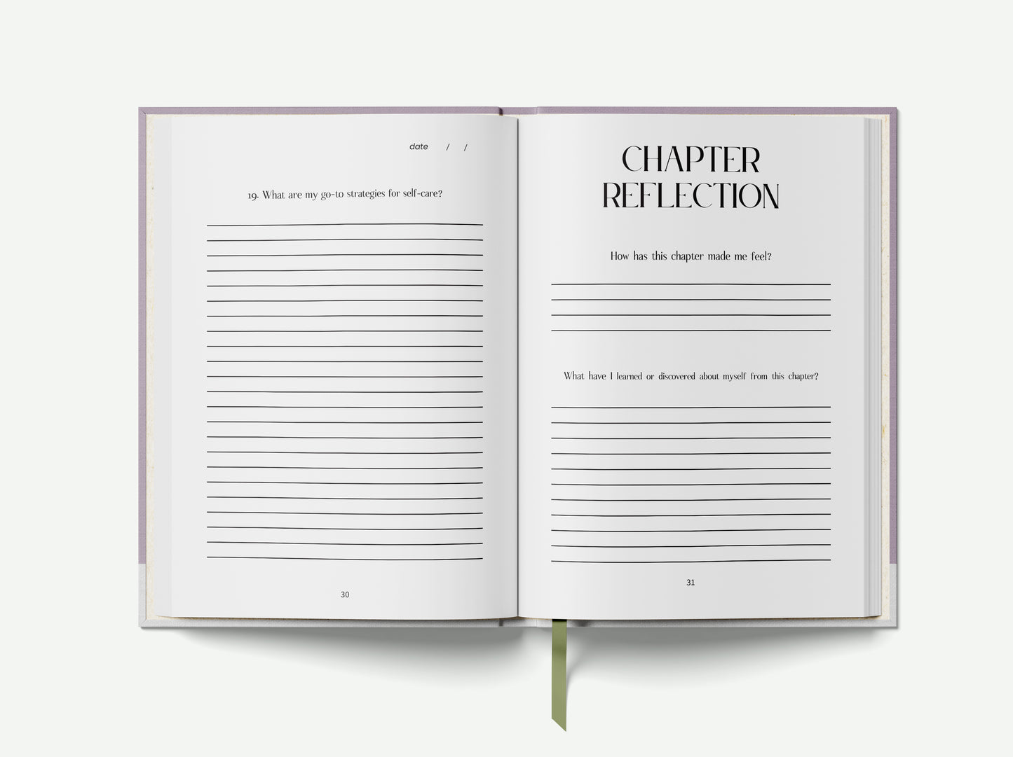 Open book with 'Chapter Reflection' section on a white background